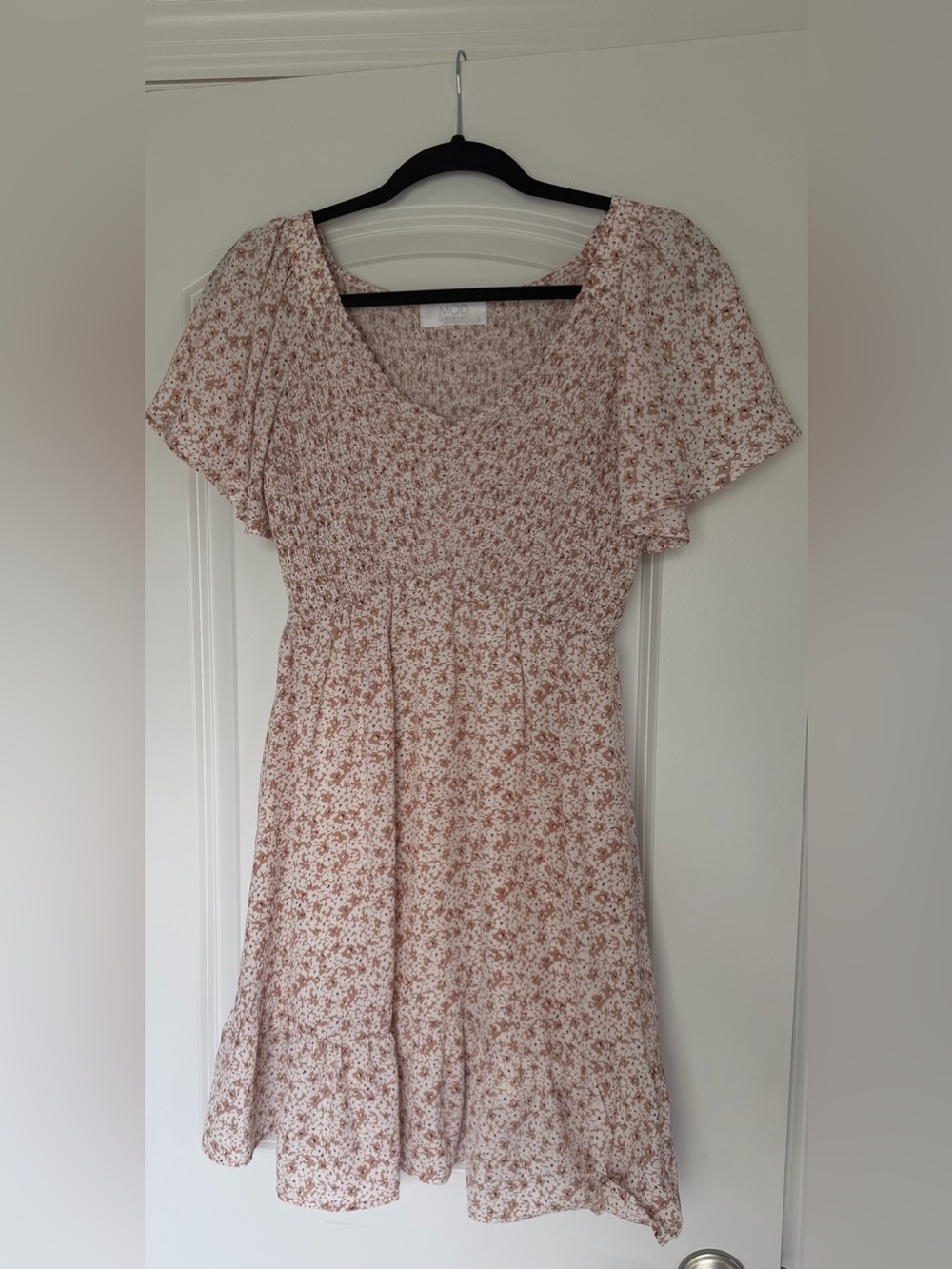 MOD ON TREND Floral Mini Dress in Pink & White Size Small